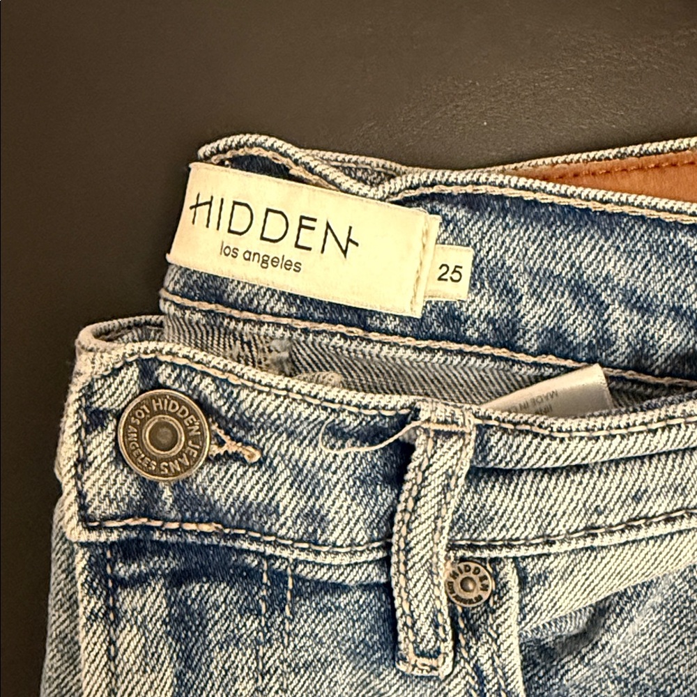 HIDDEN Light Blue Distressed Wide-Leg Jeans - Picture 2 of 2